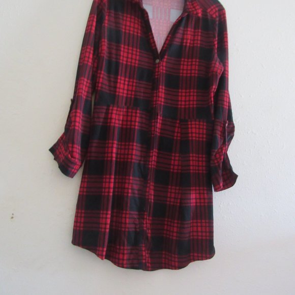 Derek Heart Red plaid Dress Size XL - Picture 7 of 9